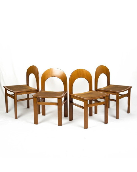 Image 1 of Set van 4 Arcadia-stoelen van Adalberto Caraceni voor Tagliabue, Italië, jaren 70.