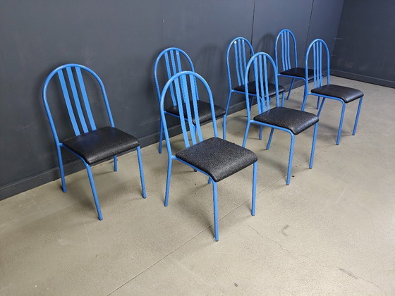 Image 1 of Satz Nr 222 Stühle von Robert Mallet-Stevens, 1980er Jahre, Satz von 7