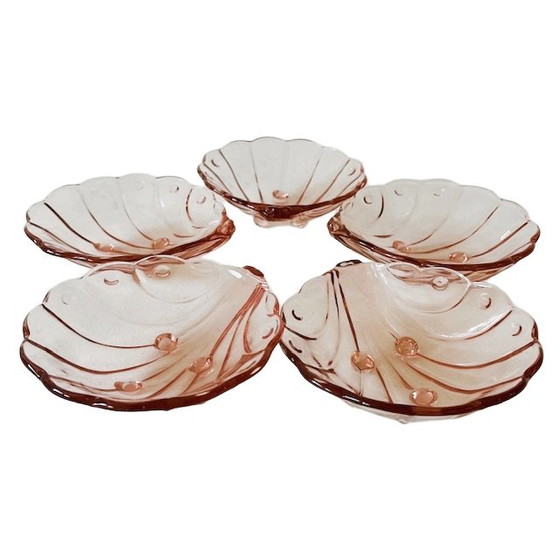 Image 1 of Set Stolze Hermanova-hut Artdeco schaaljes schelpvorm rosaline 1930's