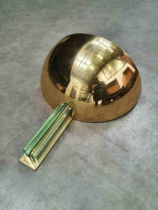 Art Deco franse Wandlamp vintage messing, Jean Perzel style