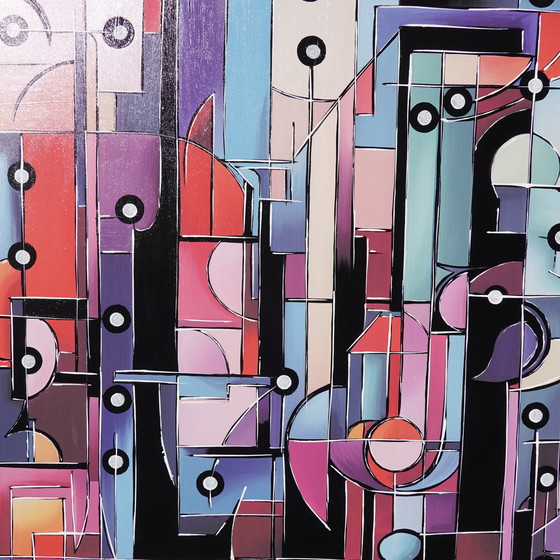 Image 1 of Cubism A1291 - Abstract Painting on Large Canvas