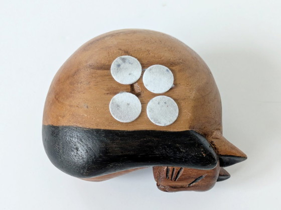 Image 1 of Figurine de chat siamois endormi à crinière de main | Teck milieu du siècle