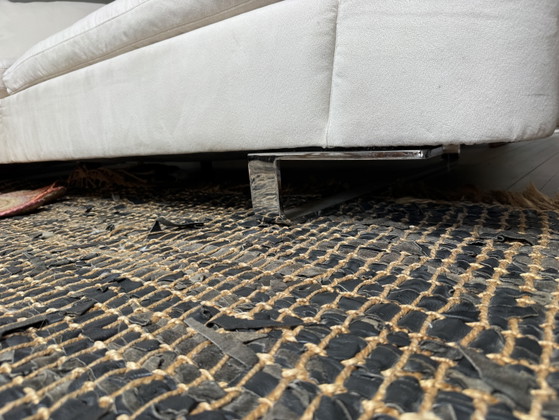 Image 1 of Natuzzi design lounge corner sofa cream