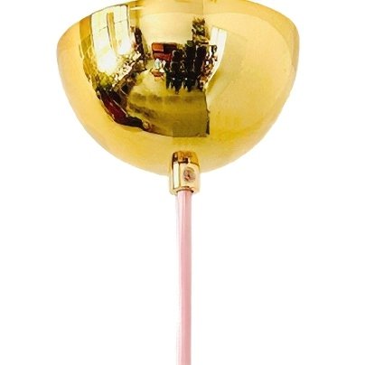 Image 1 of Lampada a sospensione vintage in vetro satinato a forma di fiore bianco trasparente, anni '60