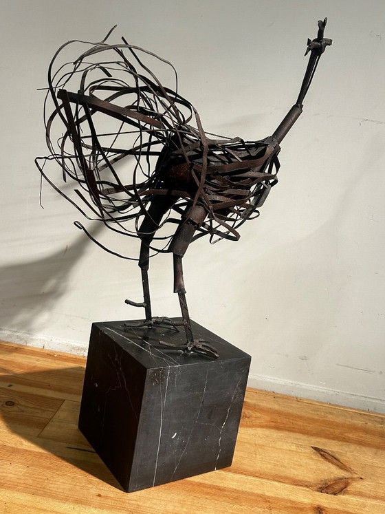 Skulptur aus Recyclingmaterial: Hahn – Bildhauerei, Metal, Stone (photo 17 of 20)