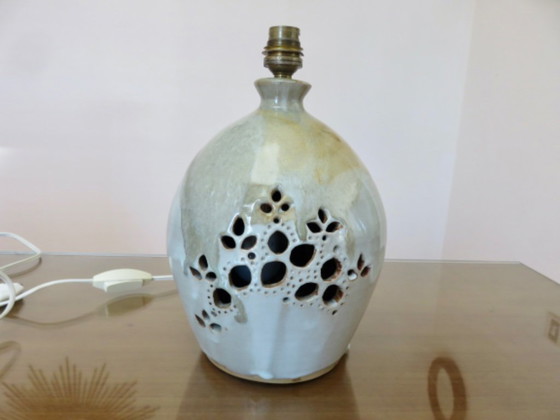 Pierced Ceramic Lamp with Double Lighting, Monogrammed and Dated, France – Table lamps (photo 11 of 22)