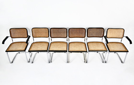 Image 1 of Eetkamerstoelen Stijl B32 van Marcel Breuer, Set van 6