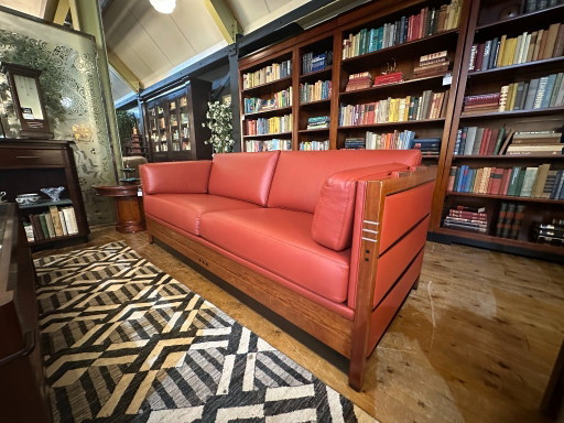 Exklusives Schuitema Decoforma "Baldwin" 2,5-Sitzer-Sofa – Korallen-/Burgunderfarbenes Leder – Neuwertiger Zustand!