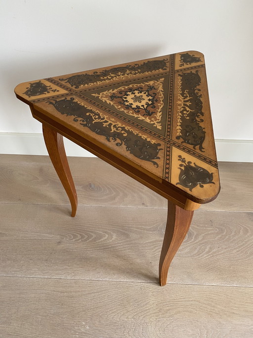 Italian Rococo style vintage working music box side table