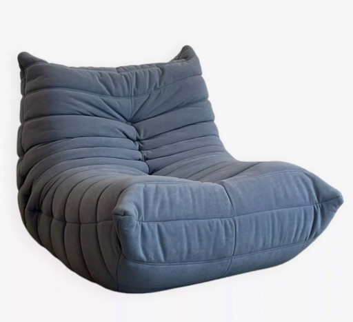 Togo blue armchair by Michel Ducaroy for Ligne Roset