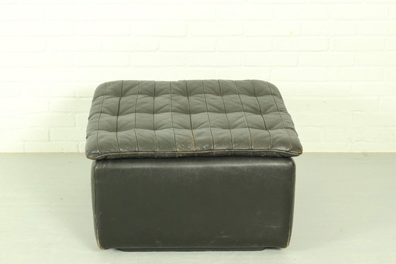 Image 1 of De Sede DS-11 Modular Lounge Set – Black Leather, 1970s Swiss Design