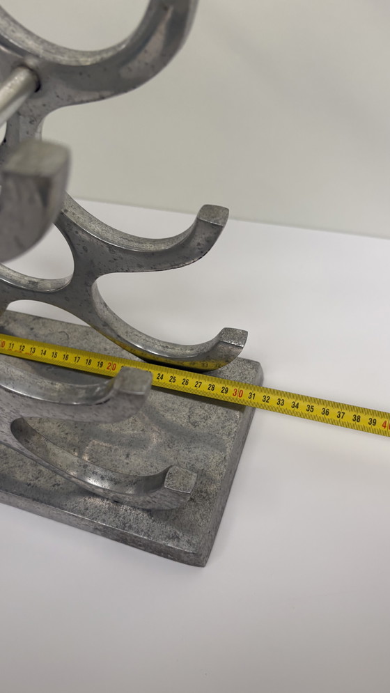 Image 1 of Casier à vin en aluminium argenté, design Michael Noll, pour 15 bouteilles de vin