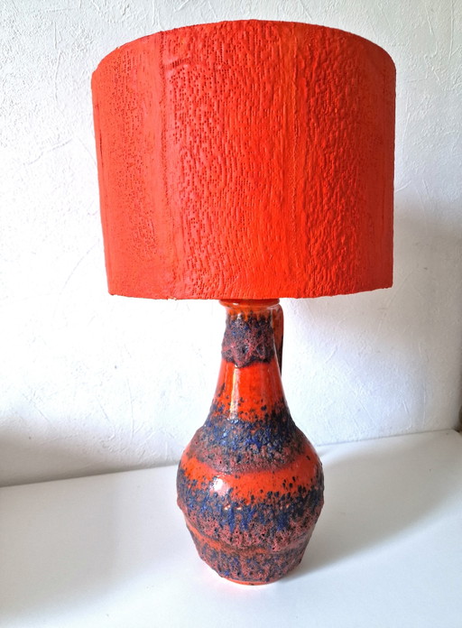 Vintage Koraal Steengoed Lamp West-Duitsland