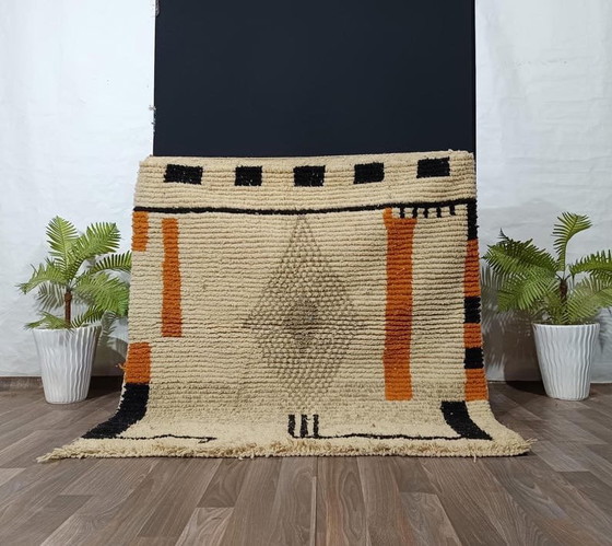 Alfombra tradicional marroquí cuadrada con coloridos estampados, 200 x 200 cm. – Aime Té, Wool (photo 5 of 5)