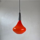 Vintage oranje hanglamp met druppelvorm, jaren 70