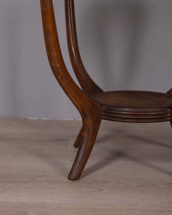 Image 1 of Tavolino da caffè vintage anni '50 in legno e vetro, design italiano.