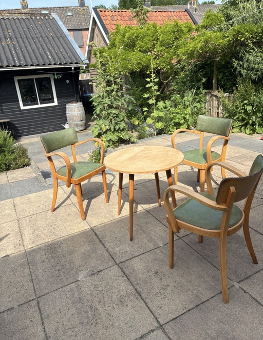 Mesa con 3 sillas N.V. Hoffscholze Zwolle, muebles vieneses importados.