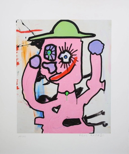 Paul Kostabi "Sweet Surrender, 2016". Firmato e numerato a mano, qui numero 11/15.