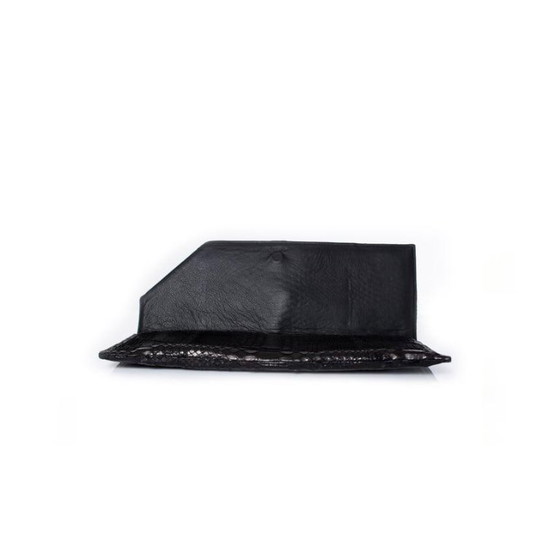Image 1 of Maison Du Posh, Clutch aus schwarzem Pythonleder