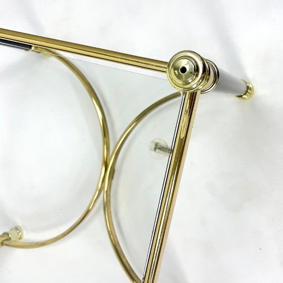 Image 1 of Hollywood Regency Side Table, Brass and Glass, 1970s, Maison Jansen Style