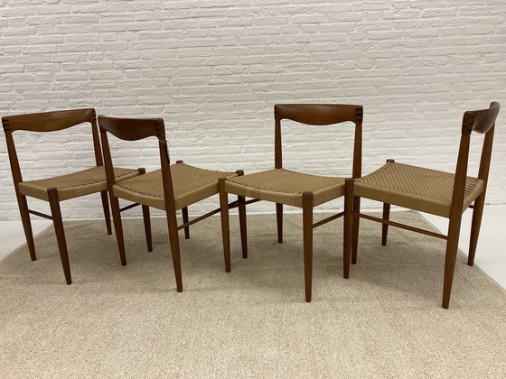 Image 1 of 4 Bramin dining chairs with original wicker seat