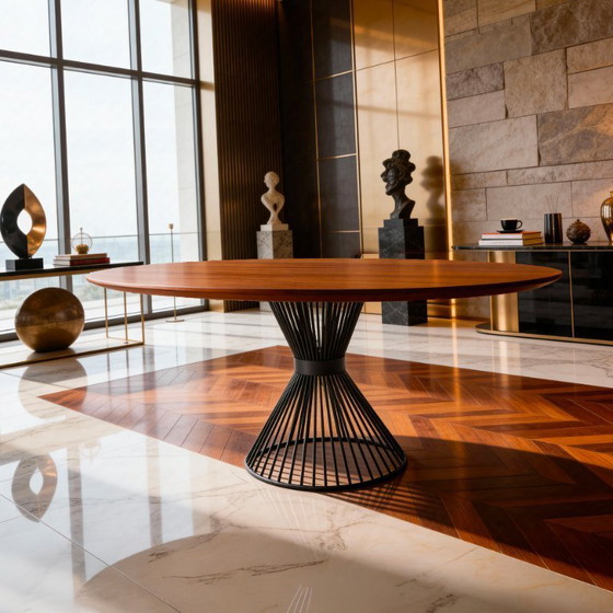 Image 1 of Now Oval Solid Wood Dining Table | Handmade Italian Dining Table | Custom Made