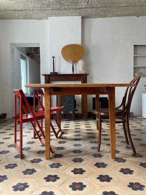 oude Franse eettafel met aanzetblad, houten penverbindingen – Wood (photo 2 of 27)