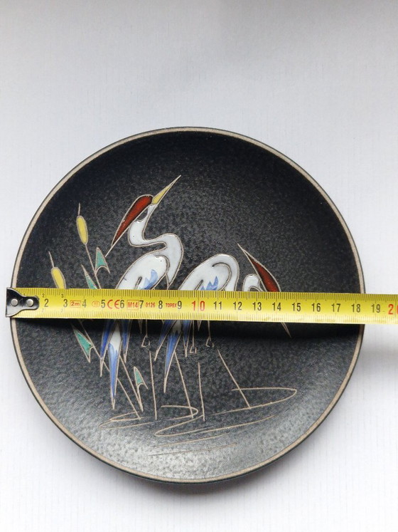 Image 1 of Ruscha.Wall plate with cranes.50'Germany.