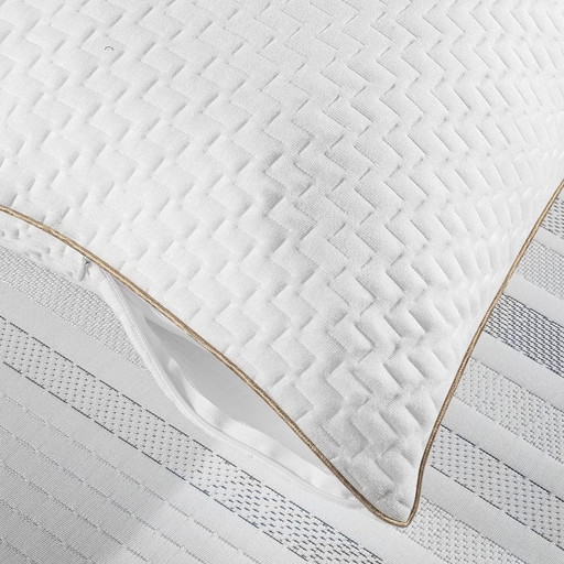 BedStory Oreillers 60x60 Lot de 2 avec Taies Amovibles avec Zip, Oreillers avec Garnissage 10% 7D et 90% 3D Fibre Polyester, Ore