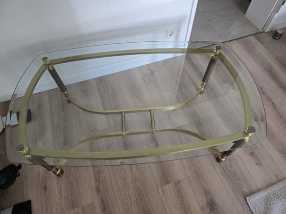 Vintage salontafel te koop – Glass, Brass (photo 4 of 5)