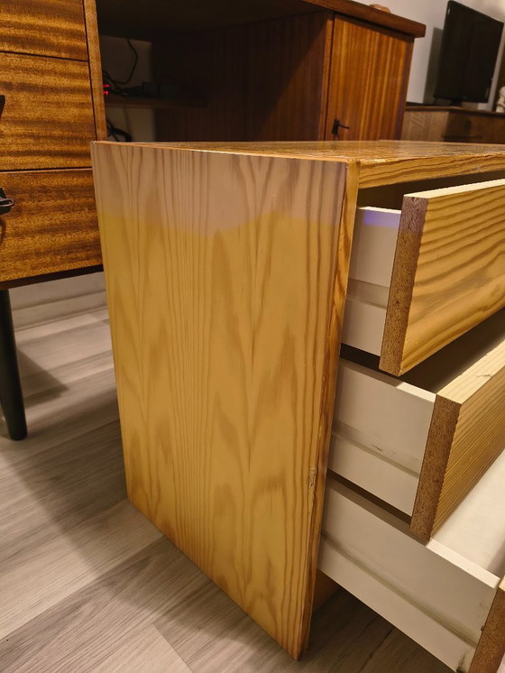 Image 1 of Chest of drawers (2 pieces) made of pine from the 1960s