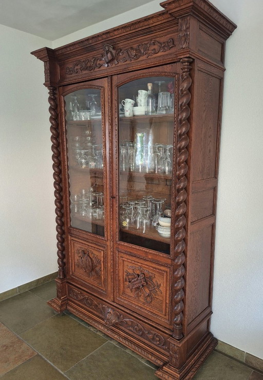 Autentico mobile da caccia/vetrina/libreria francese del XIX secolo. – vitrinekasten, Wood (photo 2 of 5)