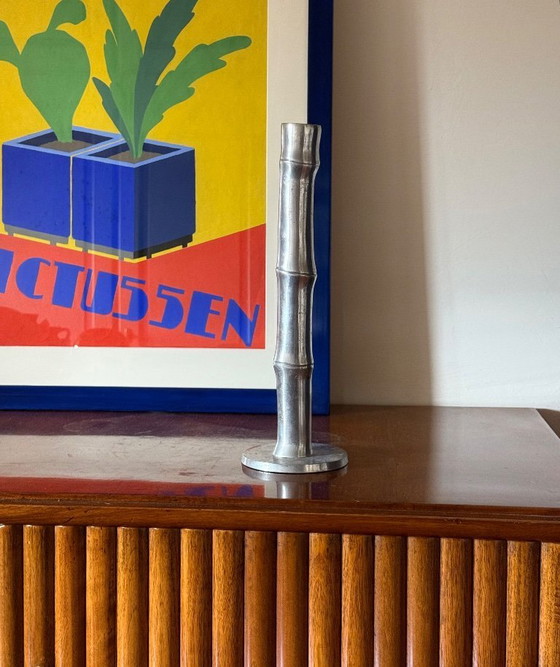 Image 1 of Hollywood-Regency-Kerzenhalter in Bambusform, Italien 1970er Jahre