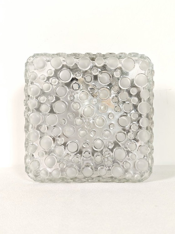 Image 1 of Vintage Hustadt Leuchten Bubble Glass Flush Mount or Sconce / 1970s Space Age Mid Century Modern Wall Light / West Germany Desig