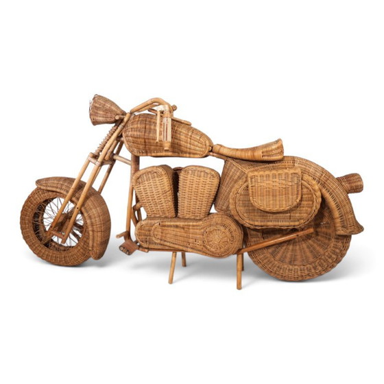 Escultura de motocicleta Harley-Davidson atribuida a Tom Dixon para Habitat en ratán, 1990 (photo 15 of 19)