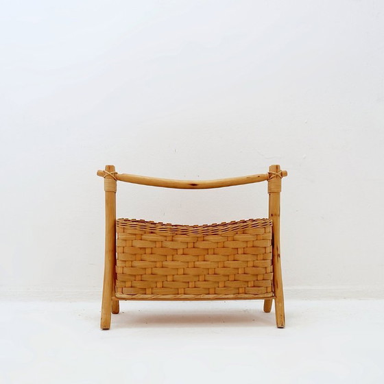 Image 1 of Porte-revues vintage bohème en bambou - Années 1970