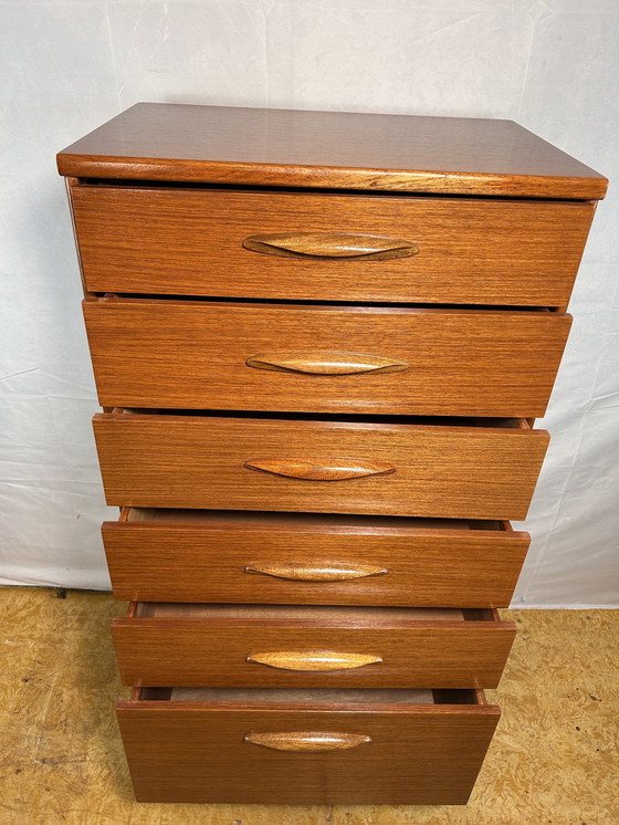 Image 1 of Mid century retro vintage teak chest of drawers by Austinsuite 1960 6drawers Danish design