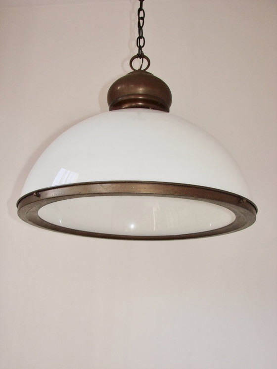Image 1 of Stylised pendant lamp from the 1990s – metal and plastic, E27