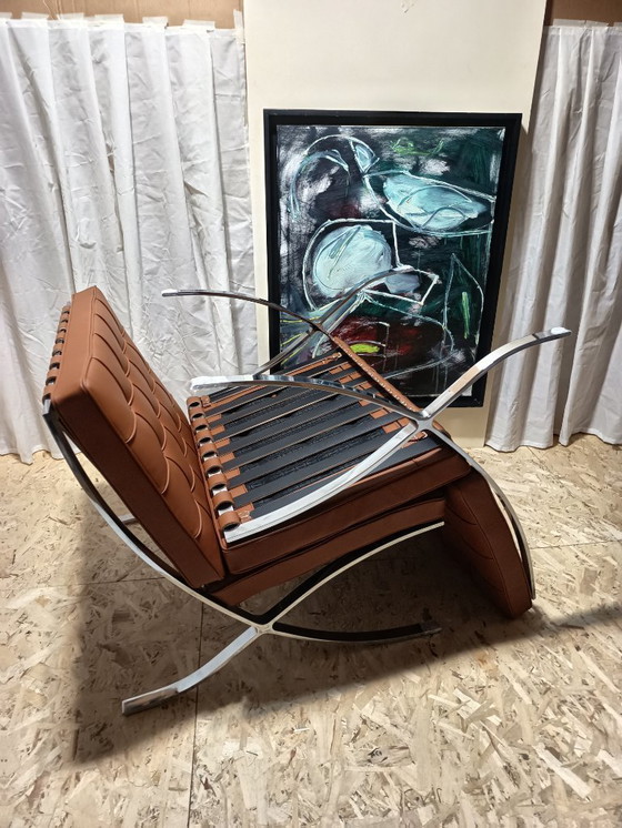 Image 1 of Sillones KNOLL Studio Barcelona (NUEVA Serie 2026) en piel natural (color coñac)