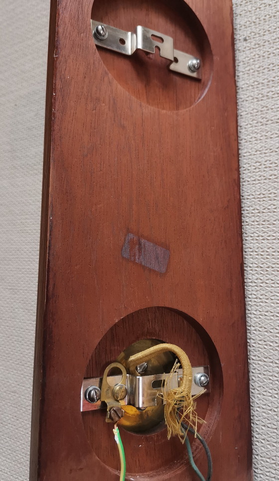 Image 1 of Set of Hollywood Regency ice glass wall lamps by Hillebrand teak vintage 70s