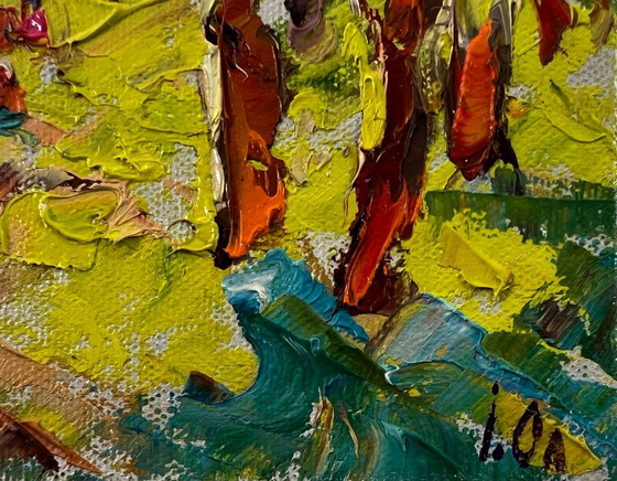 Original Oil Painting Summer Trees Landscape On A Walk In The Forest – Paintings & Drawings, Canvas (photo 5 of 8)