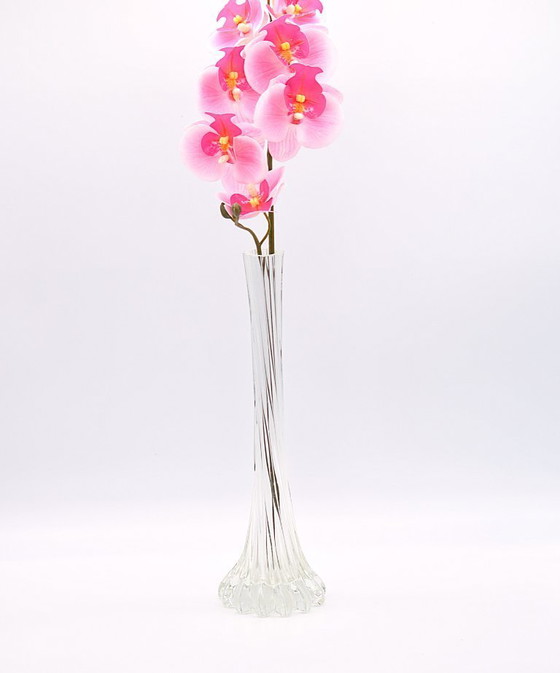 Image 1 of Vase Solifleur transparent - Verre vintage, H 28.5cm