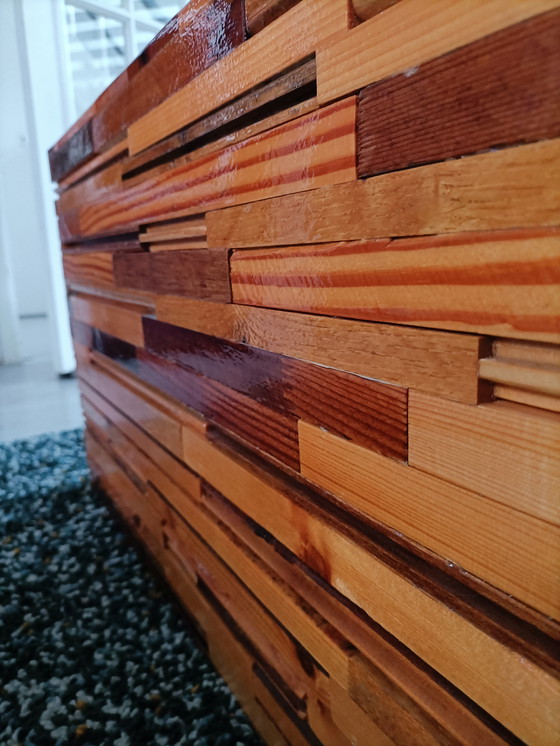 Image 1 of Dusign Dutch Design coffee table – 120×102 cm – Scratchwood top with resin topping (Piet Hein Eek style)
