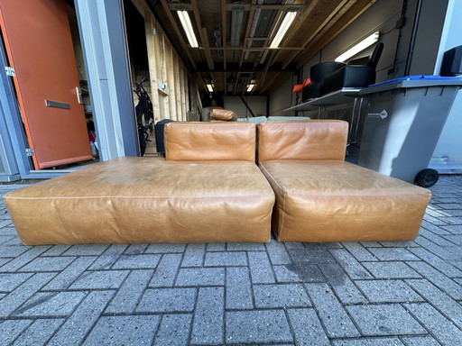 Hay mags soft. Cognac leather sofa.