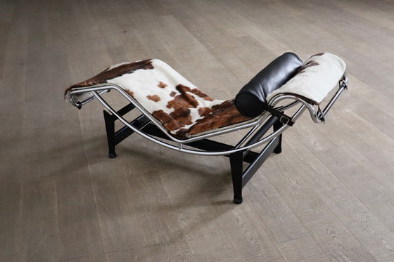 Image 1 of Cassina Lc4 Chaise Longue In Ponyskin By Le Corbusier, Charlotte Perriand, 1980S