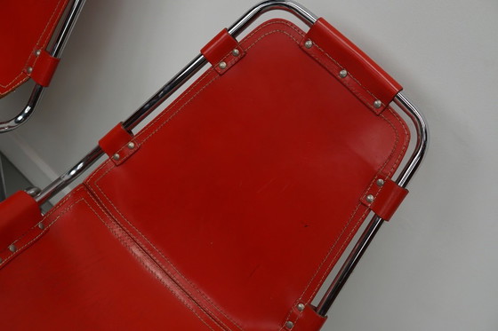 Image 1 of Set aus zwei roten Stühlen von Charlotte Perriand für Les Arcs, 1960er Jahre