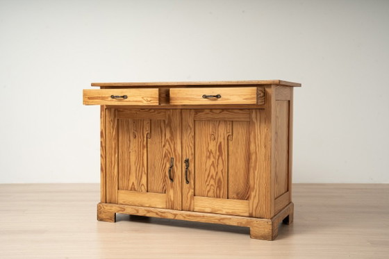 Armadio contenitore Art Nouveau in pino tedesco antico con due cassetti, circa 1910, Armadi contenitori, Legno (foto 3 di 14)