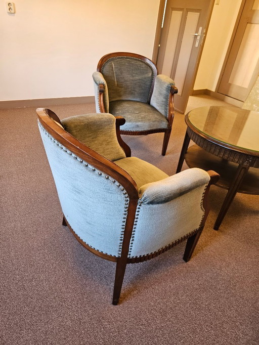 4 x chaises vintage en acajou