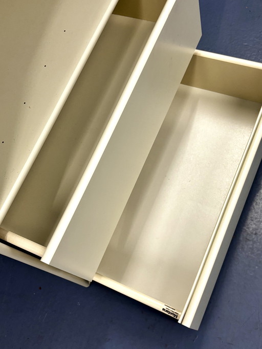 Montana Regal 1243, vanilla-weiß, 2 Schubladen, 1 offenes Fach/Glasbord  