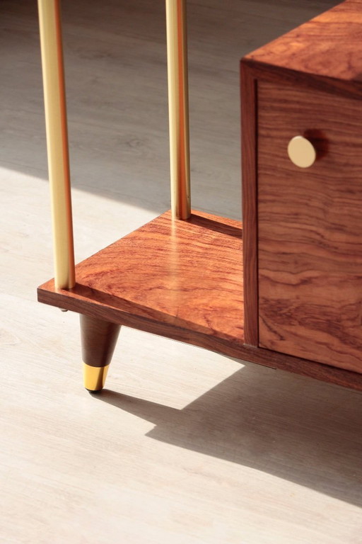 Illuminated Room Divider - Rosewood & Brass